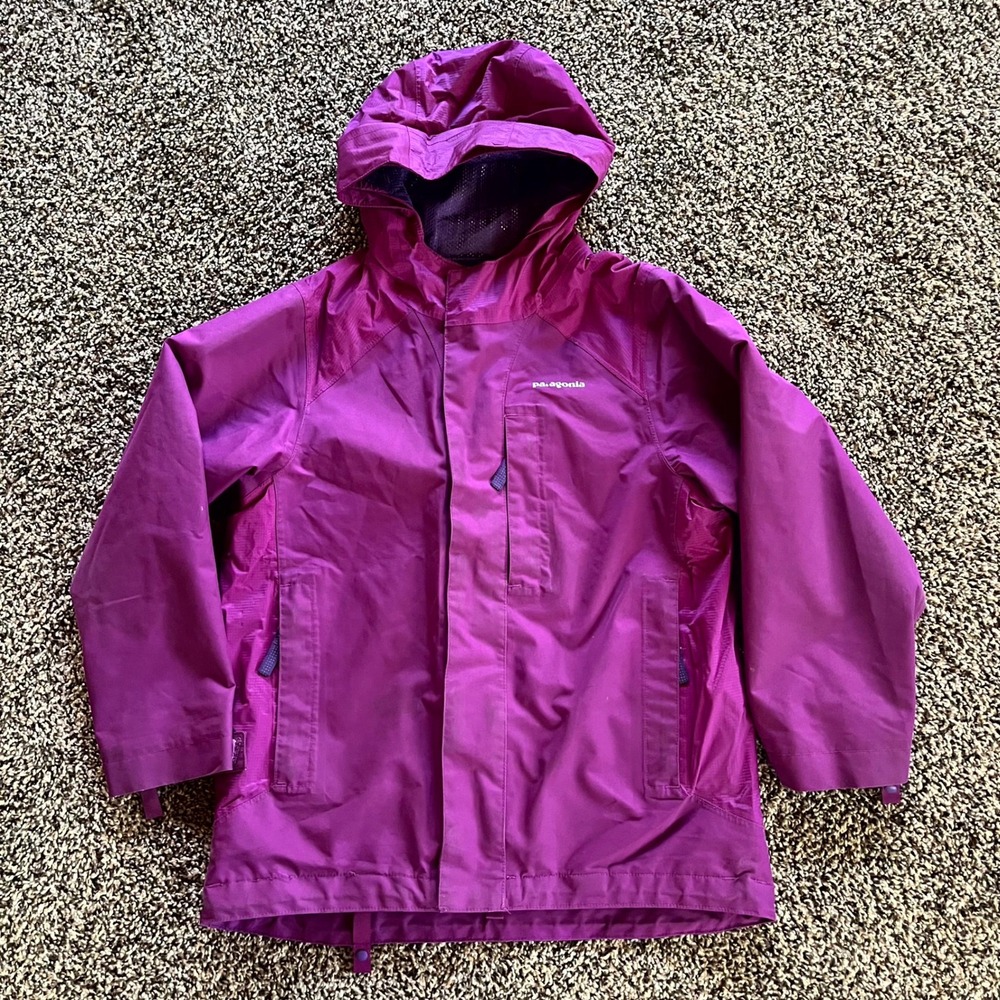 Patagonia Jacket H2NO Purple Hooded Mesh Lined 3 in 1 SHELL ONLY Girls Size S 8